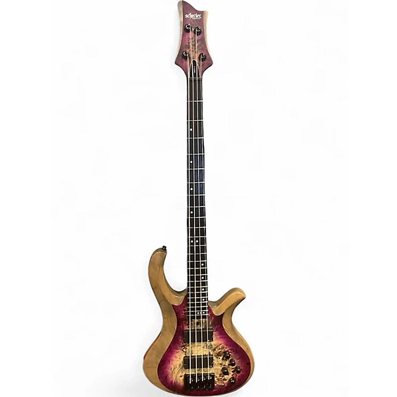 Used Schecter Guitar Research Riot 4 String Aurora Burst Electric Bass Guitar