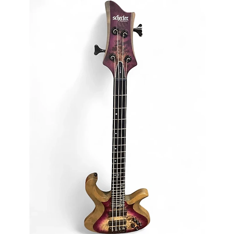 Used Schecter Guitar Research Riot 4 String Aurora Burst Electric Bass Guitar