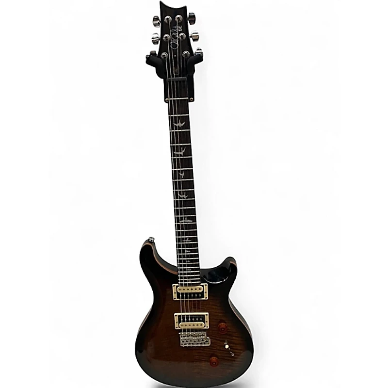 Used PRS SE Custom 24 Black Gold Sunburst Solid Body Electric Guitar