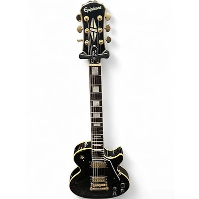 Used Epiphone Les Paul Custom Pro Black and Gold Solid Body Electric Guitar