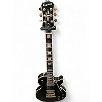Used Epiphone Les Paul Custom Pro Black and Gold Solid Body Electric Guitar
