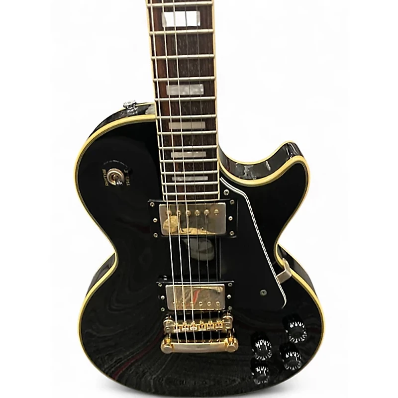 Used Epiphone Les Paul Custom Pro Black and Gold Solid Body Electric Guitar