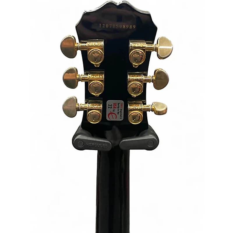 Used Epiphone Les Paul Custom Pro Black and Gold Solid Body Electric Guitar