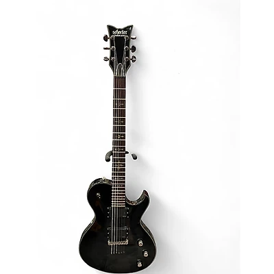 Used Schecter Guitar Research Damien Elite Solo Black Solid Body Electric Guitar