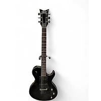 Used Schecter Guitar Research Damien Elite Solo Black Solid Body Electric Guitar