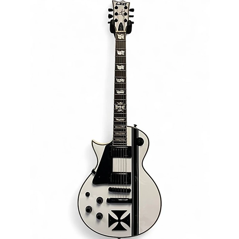 Used ESP LTD James Hetfield Signature Iron Cross Snow White Solid Body Electric Guitar