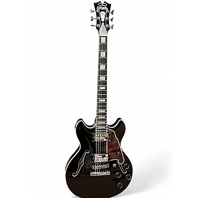 Used D'Angelico Premier Mini DC Black Flake Hollow Body Electric Guitar