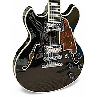 Used D'Angelico Premier Mini DC Black Flake Hollow Body Electric Guitar