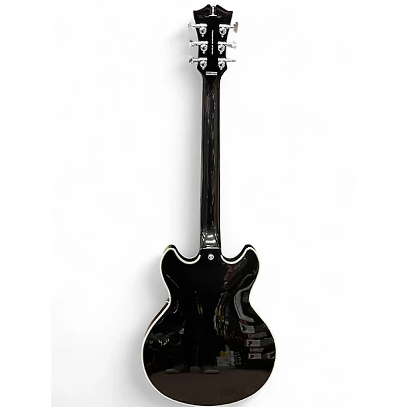 Used D'Angelico Premier Mini DC Black Flake Hollow Body Electric Guitar