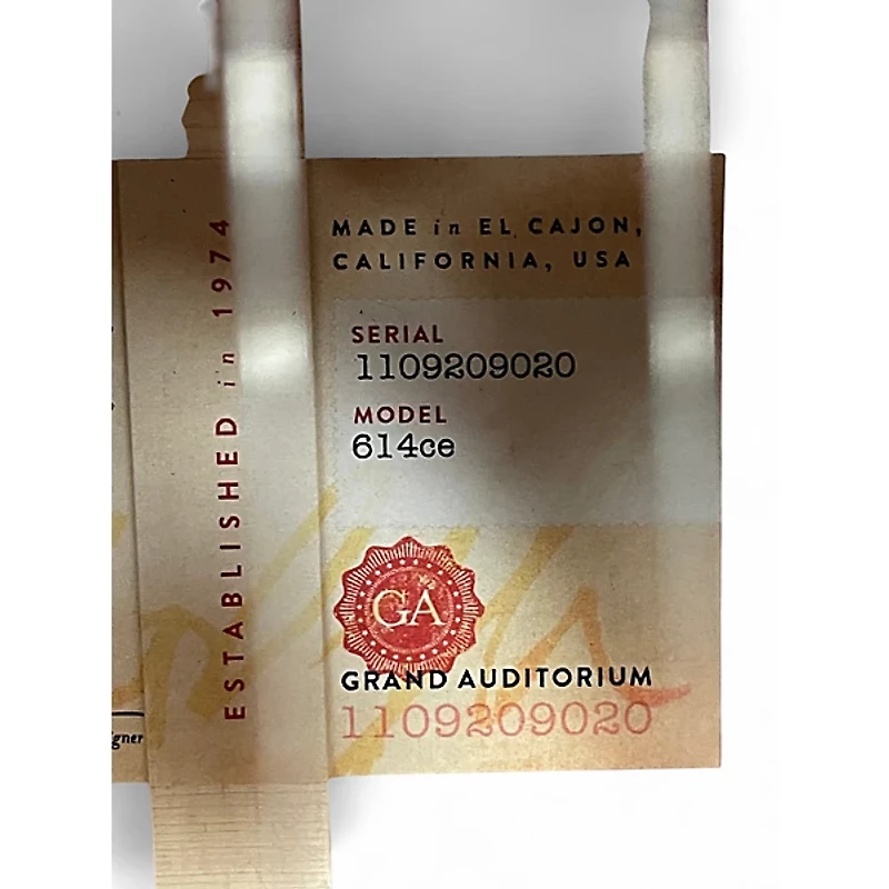 Used Taylor 614CE Natural Acoustic Electric Guitar