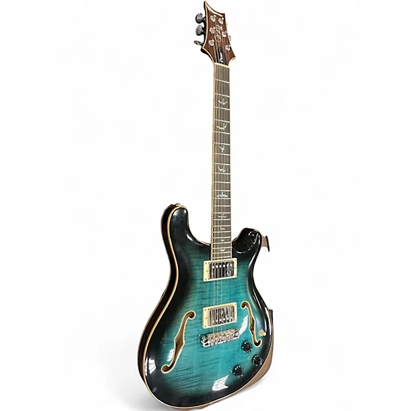 Used PRS SE Hollowbody II Piezo Peacock Blue Hollow Body Electric Guitar