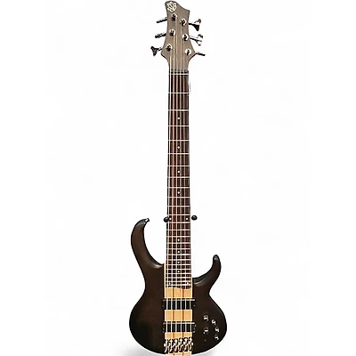 Used Ibanez BTB606 Transparent Gray Flat Electric Bass Guitar