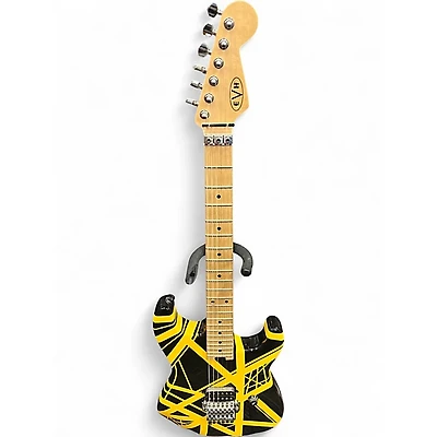 Used EVH Striped Series Yellow and Black Solid Body Electric Guitar