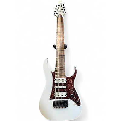 Used Ibanez TAM10 Tosin Abasi Signature 8 String White Solid Body Electric Guitar
