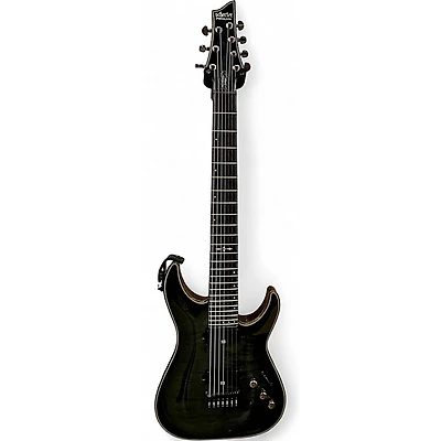 Used Schecter Guitar Research Hellraiser C7 hybrid Trans Black Solid Body Electric Guitar