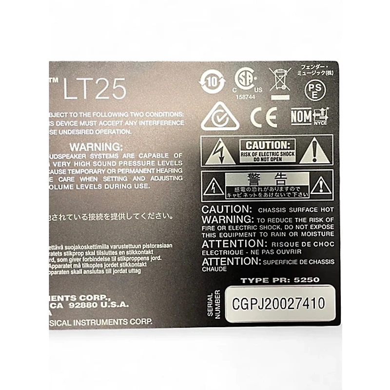 Used Fender Mustang LT25 25W 1x8 Guitar Combo Amp