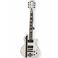 Used ESP LTD James Hetfield Signature Iron Cross Snow White Solid Body Electric Guitar
