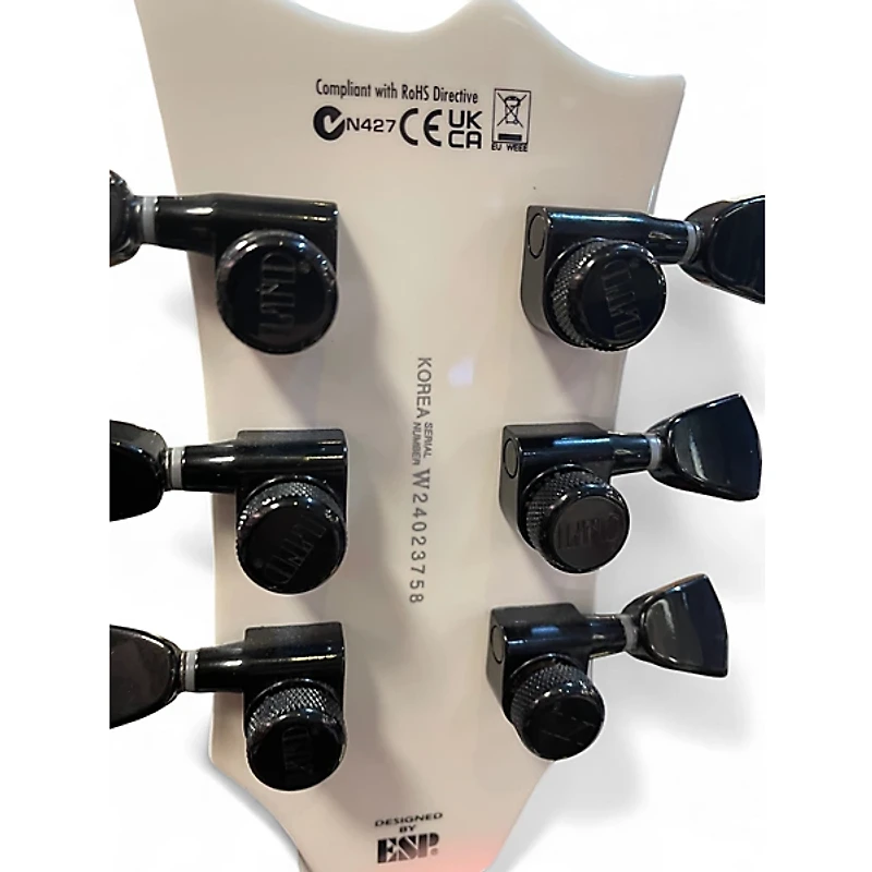 Used ESP LTD James Hetfield Signature Iron Cross Snow White Solid Body Electric Guitar