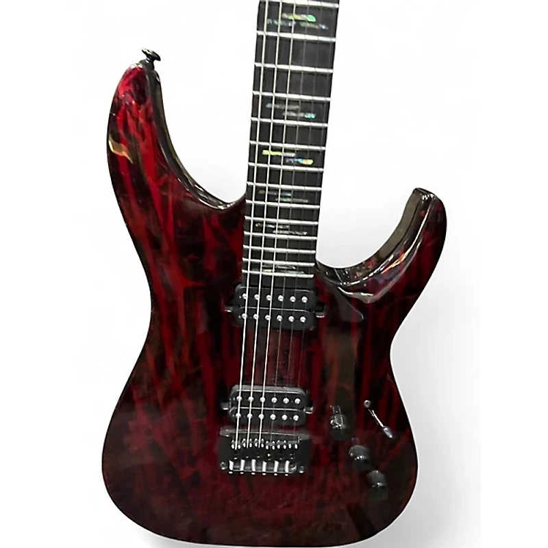 Used Schecter Guitar Research C1 SILVER MOUNTAIN BLOOD MOON Solid Body Electric Guitar