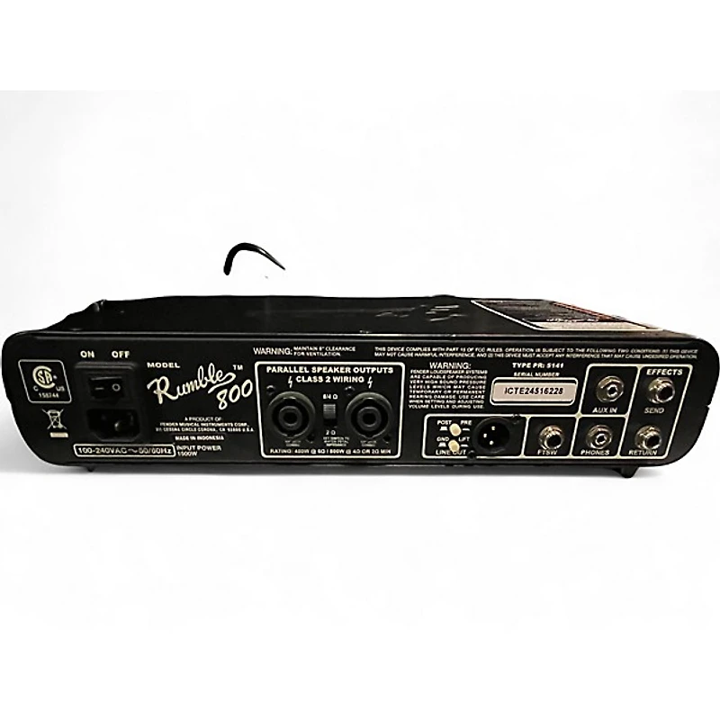 Used Fender RUMBLE 800  Bass Amp Head