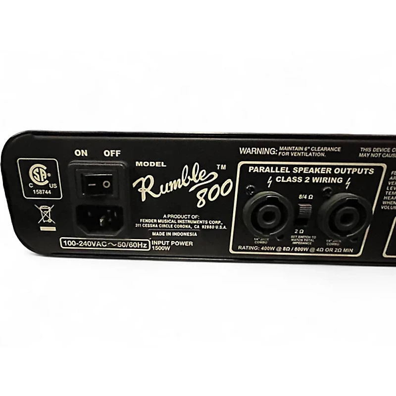 Used Fender RUMBLE 800  Bass Amp Head