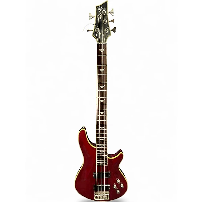 Used Schecter OMEN EXTREAME 5 RED Electric Bass Guitar