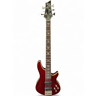 Used Schecter OMEN EXTREAME 5 RED Electric Bass Guitar