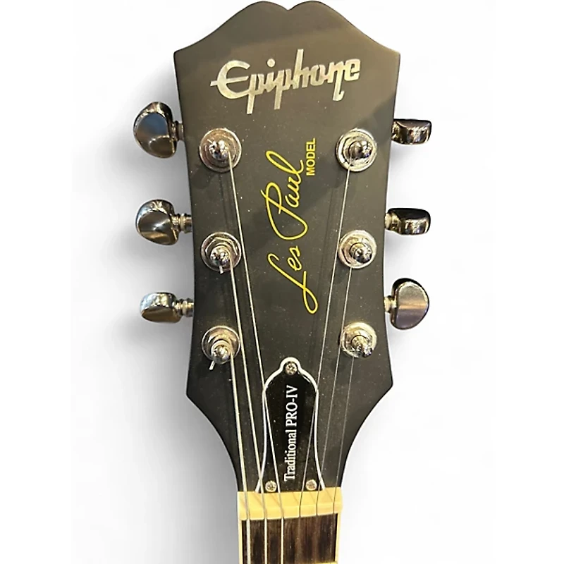 Used Epiphone Les Paul Traditional Pro IV Ebony Solid Body Electric Guitar