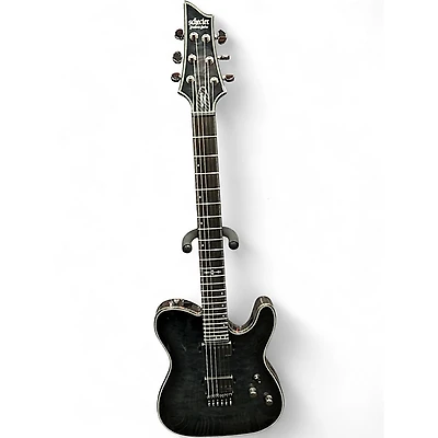 Used Schecter Guitar Research Hellraiser C1 Hybrid Trans Black Solid Body Electric Guitar