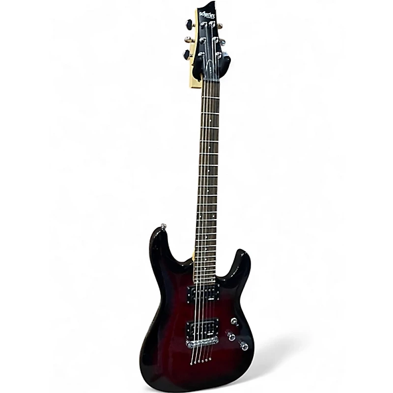 Used Schecter Guitar Research c6 plus Trans Crimson Red Solid Body Electric Guitar