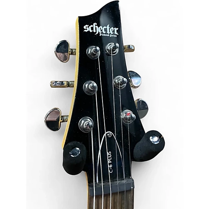 Used Schecter Guitar Research c6 plus Trans Crimson Red Solid Body Electric Guitar