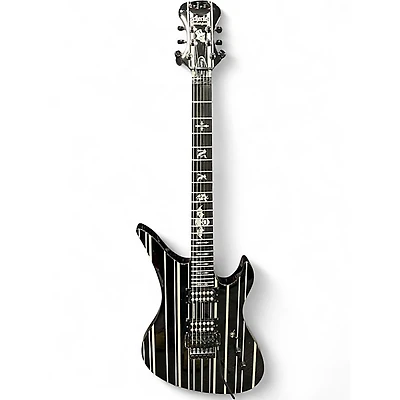 Used Schecter Guitar Research Synyster Gates Signature Custom Black and Silver Solid Body Electric Guitar