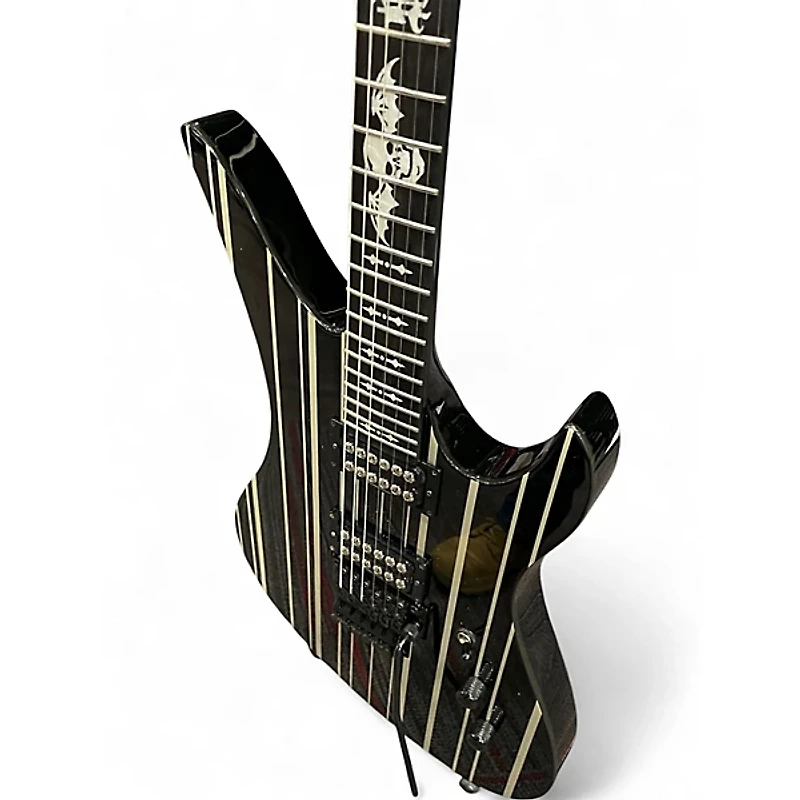 Used Schecter Guitar Research Synyster Gates Signature Custom Black and Silver Solid Body Electric Guitar