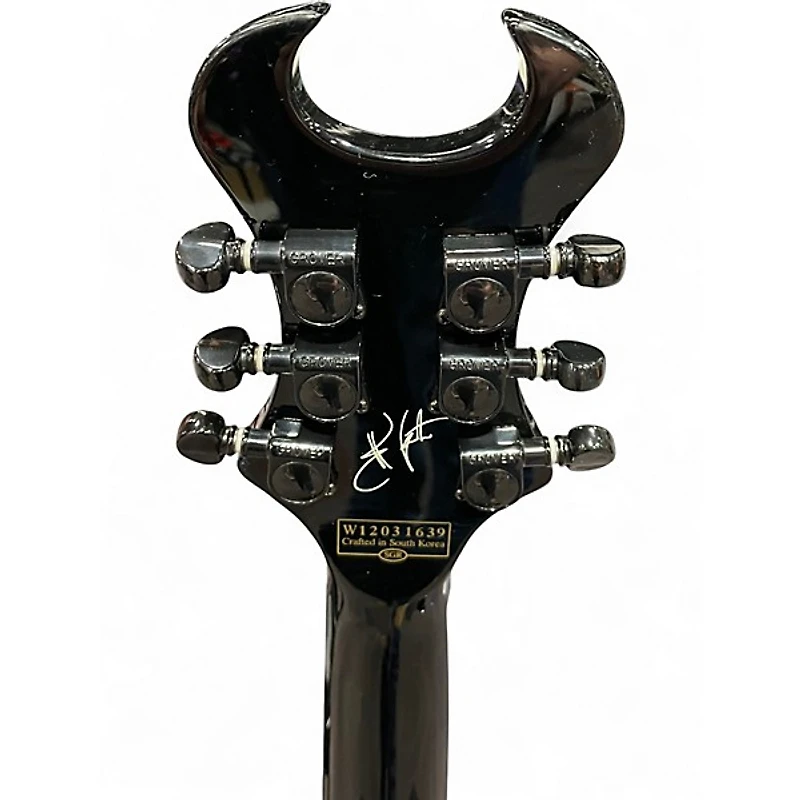 Used Schecter Guitar Research Synyster Gates Signature Custom Black and Silver Solid Body Electric Guitar