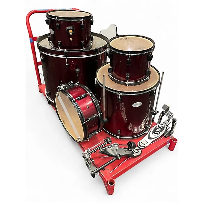 Used Pearl 5 Piece Soundcheck red Drum Kit