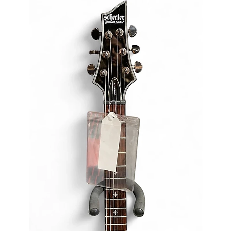 Used Schecter Guitar Research Damien Elite 6 Black Solid Body Electric Guitar