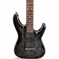 Used Schecter Guitar Research Damien Elite 6 Black Solid Body Electric Guitar