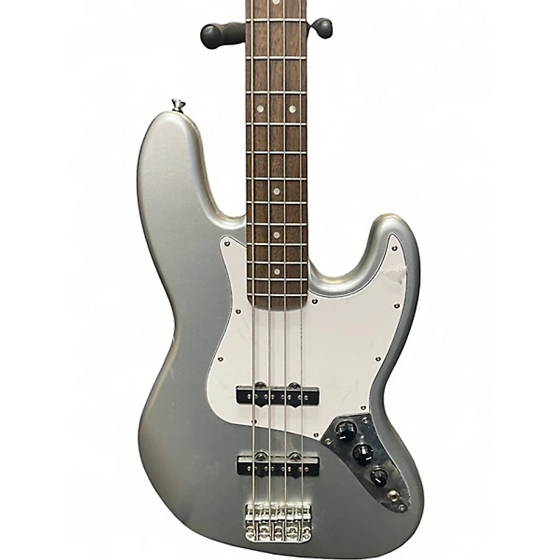 Used Squier Affinity Jazz Bass Silver Electric Bass Guitar
