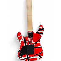Used EVH Striped Series Frankie Red with Black and White Stripes Solid Body Electric Guitar