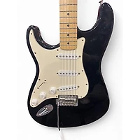 Used Fender Standard Stratocaster Left Handed Black Electric Guitar