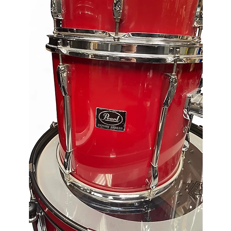 Used Pearl 5 Piece Export RED Drum Kit