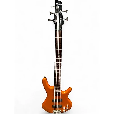 Used Ibanez GSR205 5 String Metallic Orange Electric Bass Guitar