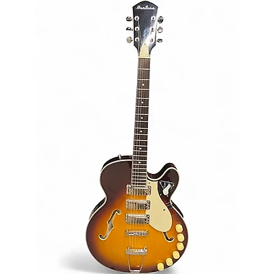 Used Airline H-59 Honey Burst Hollow Body Electric Guitar