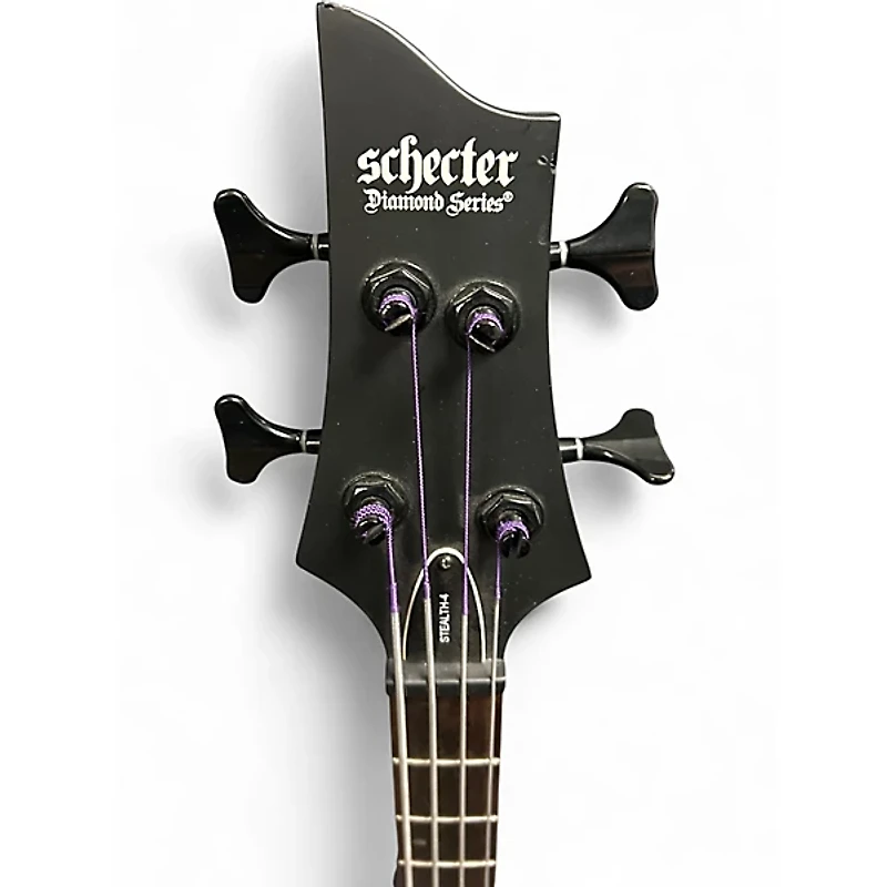 Used Schecter Guitar Research STILETTO STEALTH 4 Black Electric Bass Guitar
