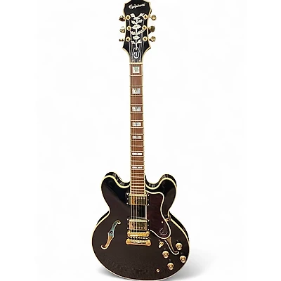 Used Epiphone SHERATON II PRO Black and Gold Hollow Body Electric Guitar