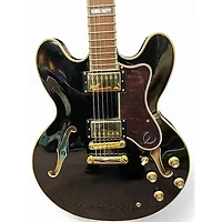 Used Epiphone SHERATON II PRO Black and Gold Hollow Body Electric Guitar