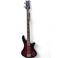 Used Schecter Guitar Research Stiletto Elite 4 String Red Electric Bass Guitar