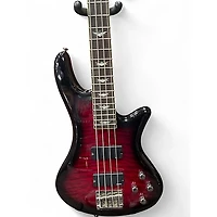 Used Schecter Guitar Research Stiletto Elite 4 String Red Electric Bass Guitar