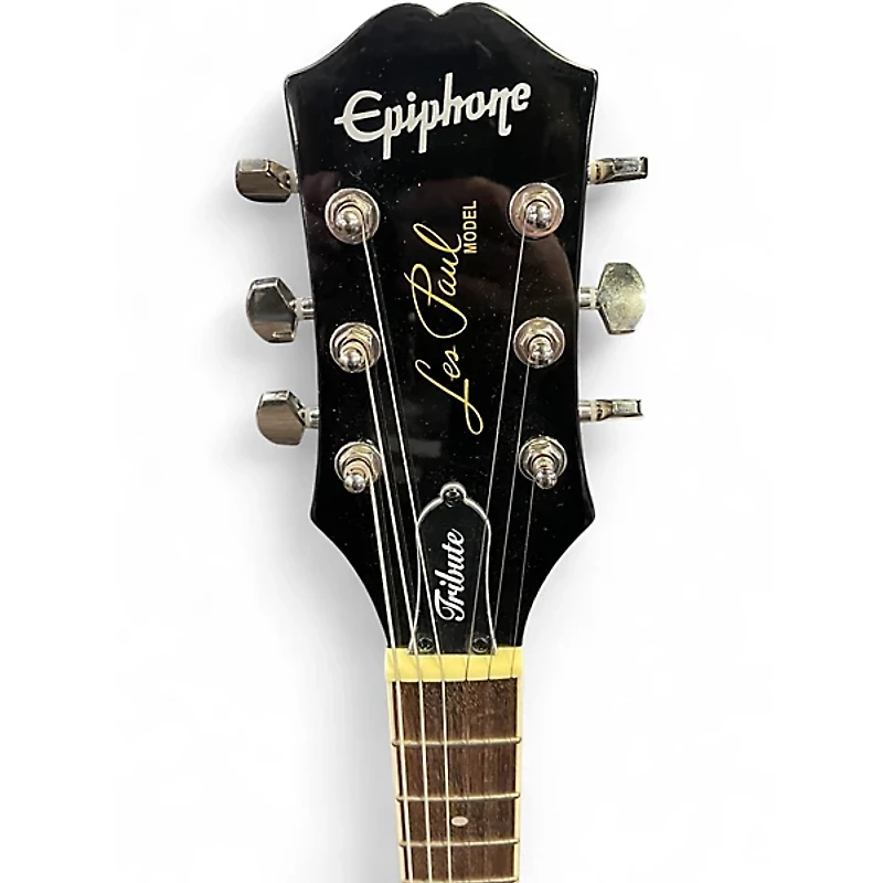 Used Epiphone Les Paul Tribute Plus Black Solid Body Electric Guitar