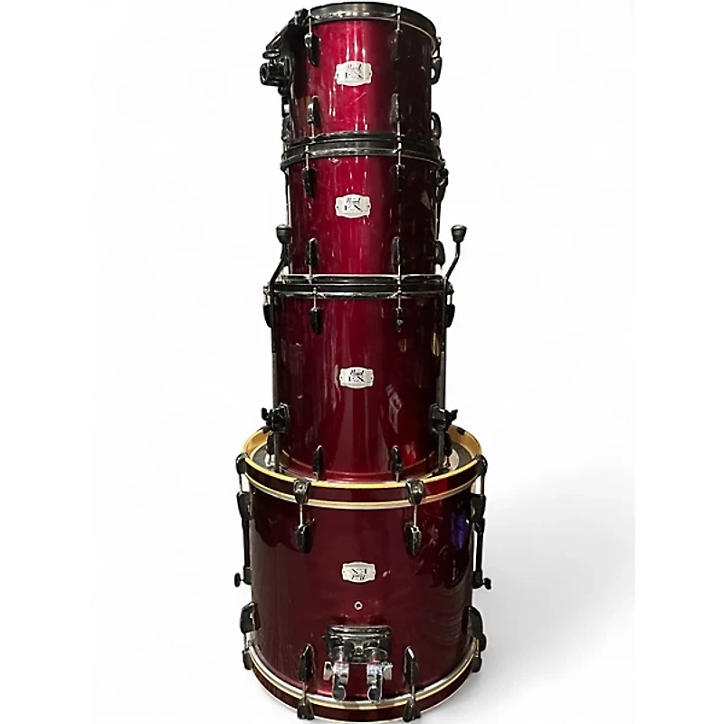 Used Pearl 4 Piece Export RED Drum Kit